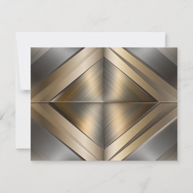 Brushed Metallic Geometric Diamond Pattern Card (Front)