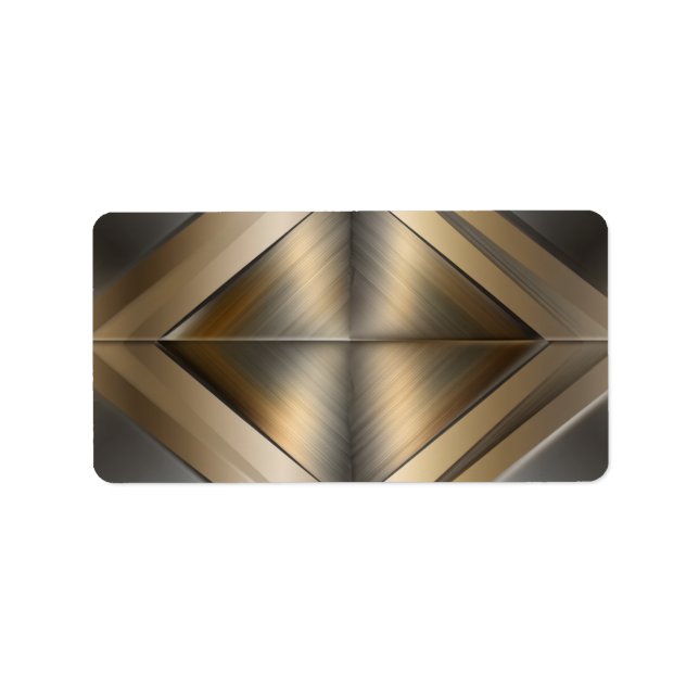 Brushed Metallic Geometric Diamond Pattern Label (Front)