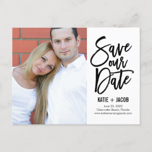 Brushed Modern Save The Date Postcard