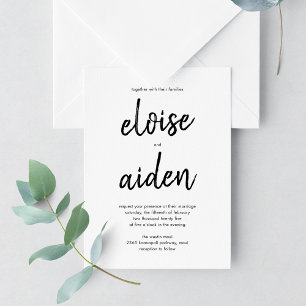 Brushed Names Modern Wedding Invitation BNM