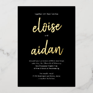 Brushed Names Real Foil Wedding Invitation Foil In