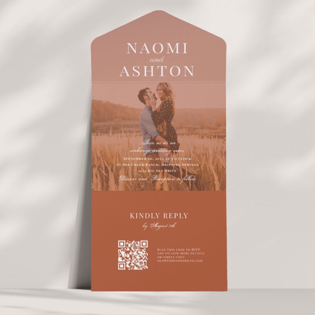 Brushed Overlay Wedding All In One Invitation (Creator Uploaded)