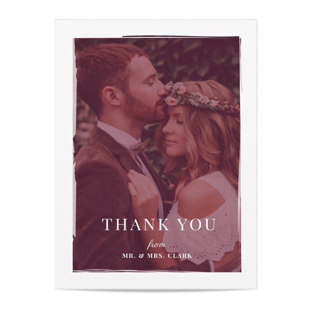 Brushed Overlay Wedding Thank You Card (Creator Uploaded)