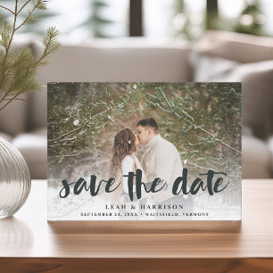 Brushed Overlay with Floral Backer   Photo Save The Date