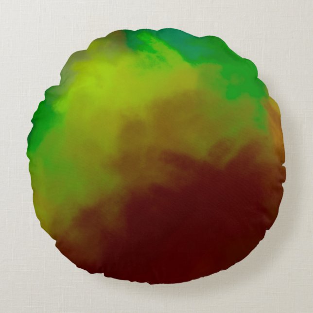 Brushed Painted Abstract Background. Brush stroked Round Cushion (Front)