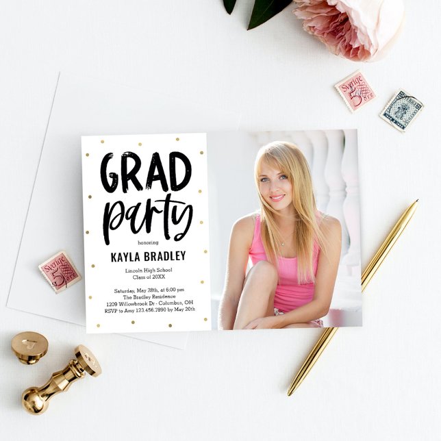 Brushed Party Editable Colour Graduation Invitatio Announcement (Creator Uploaded)