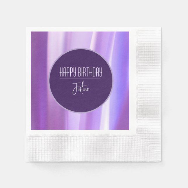 Brushed Petals Lavender Paper Napkin | Elegant Flo (Front)