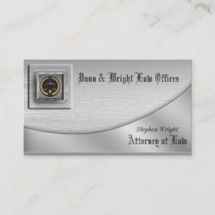 Brushed Platinum Attorney  Business Card