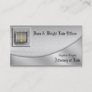 Brushed Platinum Attorney  Business Card