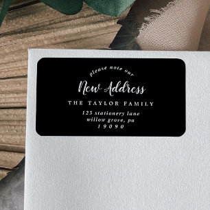 Brushed Please Note Our New Address Label