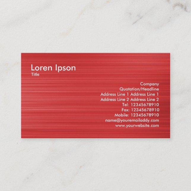 Brushed Red Business Card (Front)
