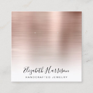 Brushed Rose Gold Jewellery Display Square Business Card