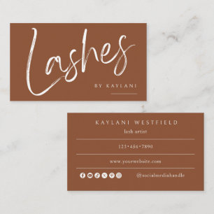 Brushed Script Lashes Business Card Lash Artist