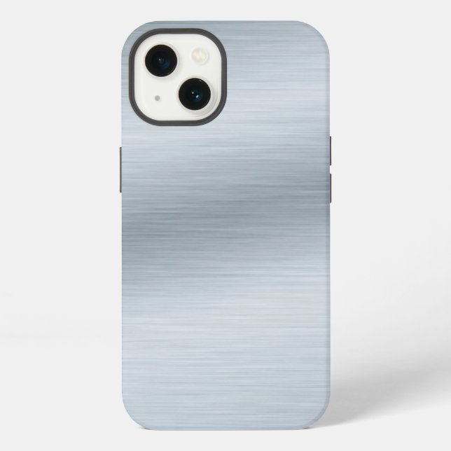 Brushed Silver Look Background Art iPhone Case (Back)