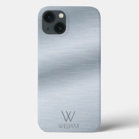 Brushed Silver Look Personalised Monogram
