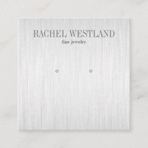 Brushed silver Luxury Jewellery Earring display Square Business Card
