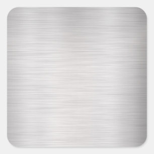 Brushed Silver Metal Blank Template DIY Text & Art Square Sticker