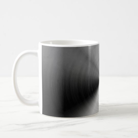 Brushed silver metal coffee mug