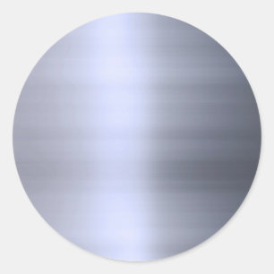 Brushed Silver Metal Textured Classic Round Sticker