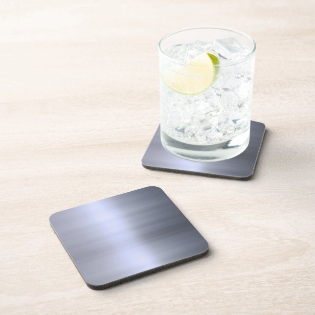 Brushed Silver Metal Textured Coaster (Right Side)