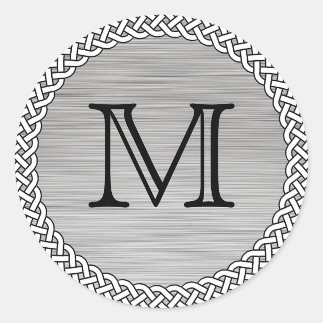 Brushed Silver Monogram Stickers (Front)