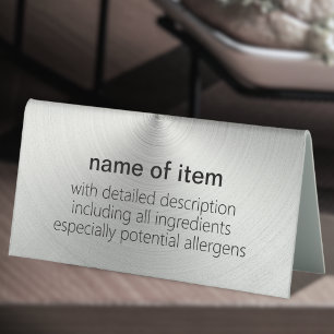 Brushed Silver Radial Buffet Menu Item Description