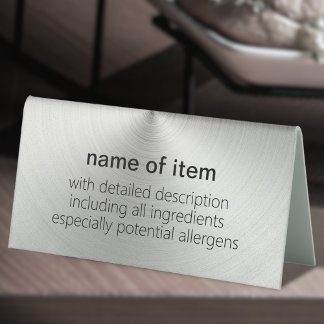 Brushed Silver Radial Buffet Menu Item Description