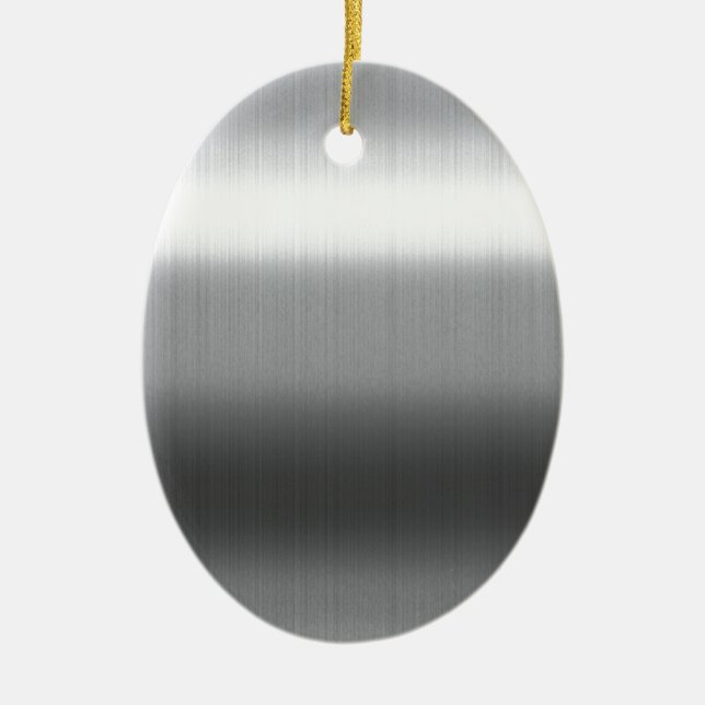 Brushed Stainless Ceramic Tree Decoration (Front)