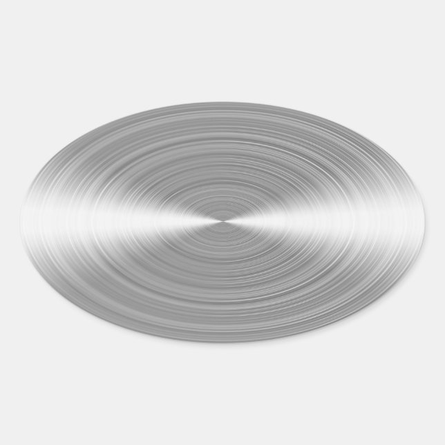 Brushed Stainless Oval Sticker (Front)