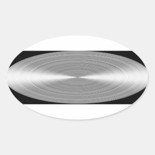 Brushed Stainless Oval Sticker