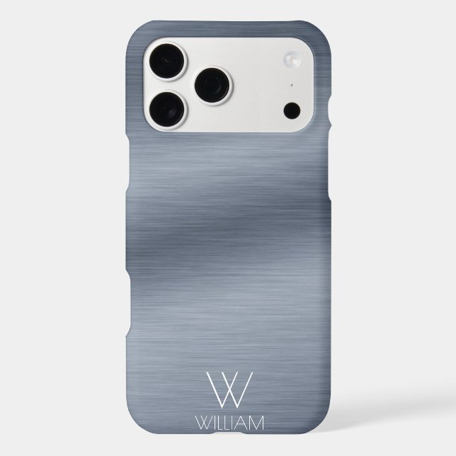 Brushed Stainless Steel Look Personalised Monogram (Back)