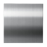 Brushed Stainless Tile<br><div class="desc">A plain faux brushed stainless steel texture.. Add your design or text over it or leave it plain if you just love metal.</div>