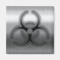 Brushed Steel Biohazard