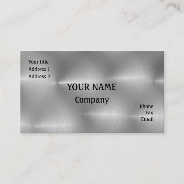 Brushed steel business card (Front)