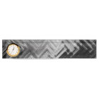Brushed Steel Desk Nameplate with Clock