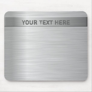 Brushed Steel Effect Mouse Mat