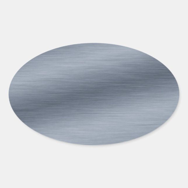 Brushed Steel Look Background Oval Sticker (Front)
