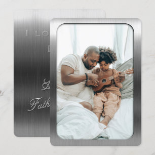 Brushed steel photo frame - Father’s Day Holiday Card