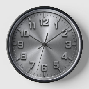Brushed steel replace dial quartz clock