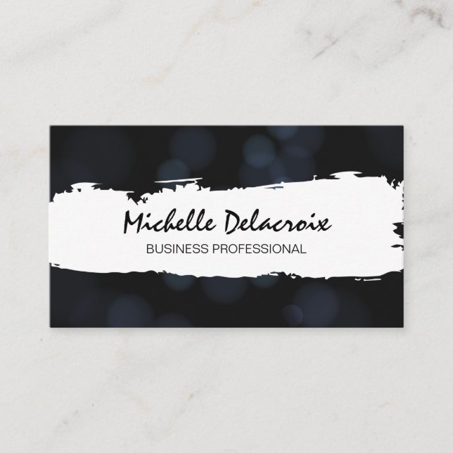 Brushed Stroke | Bokeh Background Business Card (Front)