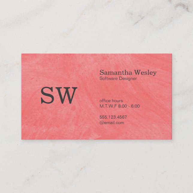 Brushed Texture (Guava) Business Card (Front)