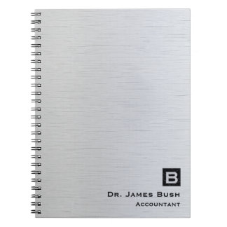 Brushed Titanium Slate Monogram Professional Notebook
