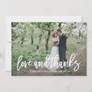 Brushed Wedding Thank You Photo Card