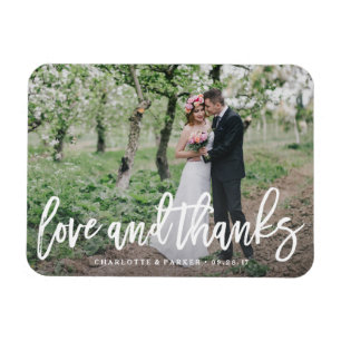 Brushed Wedding Thank You Photo Magnet