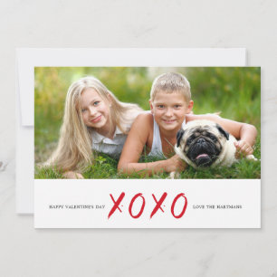 Brushed XOXO Photo Valentine's Day Card