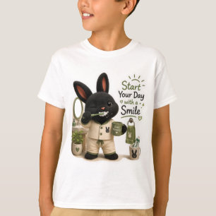 Brushing Teeth Bunny Sticker T-Shirt