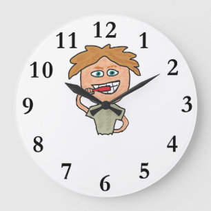Brushing Teeth Large Clock