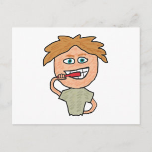 Brushing Teeth Postcard