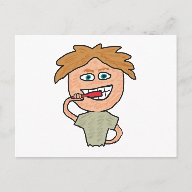 Brushing Teeth Postcard (Front)