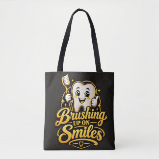 Brushing Up on Smiles Cute Dentist Gift Tote Bag